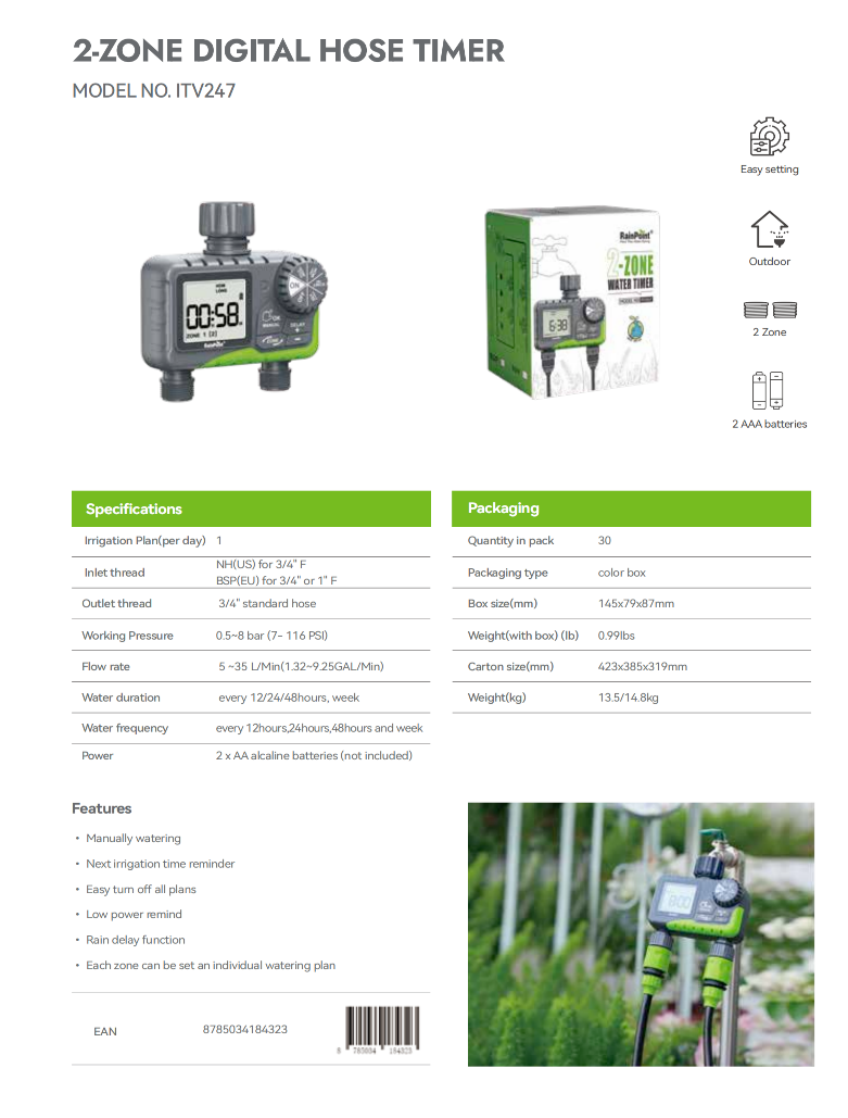 2-ZONE DIGITAL HOSE TIMER